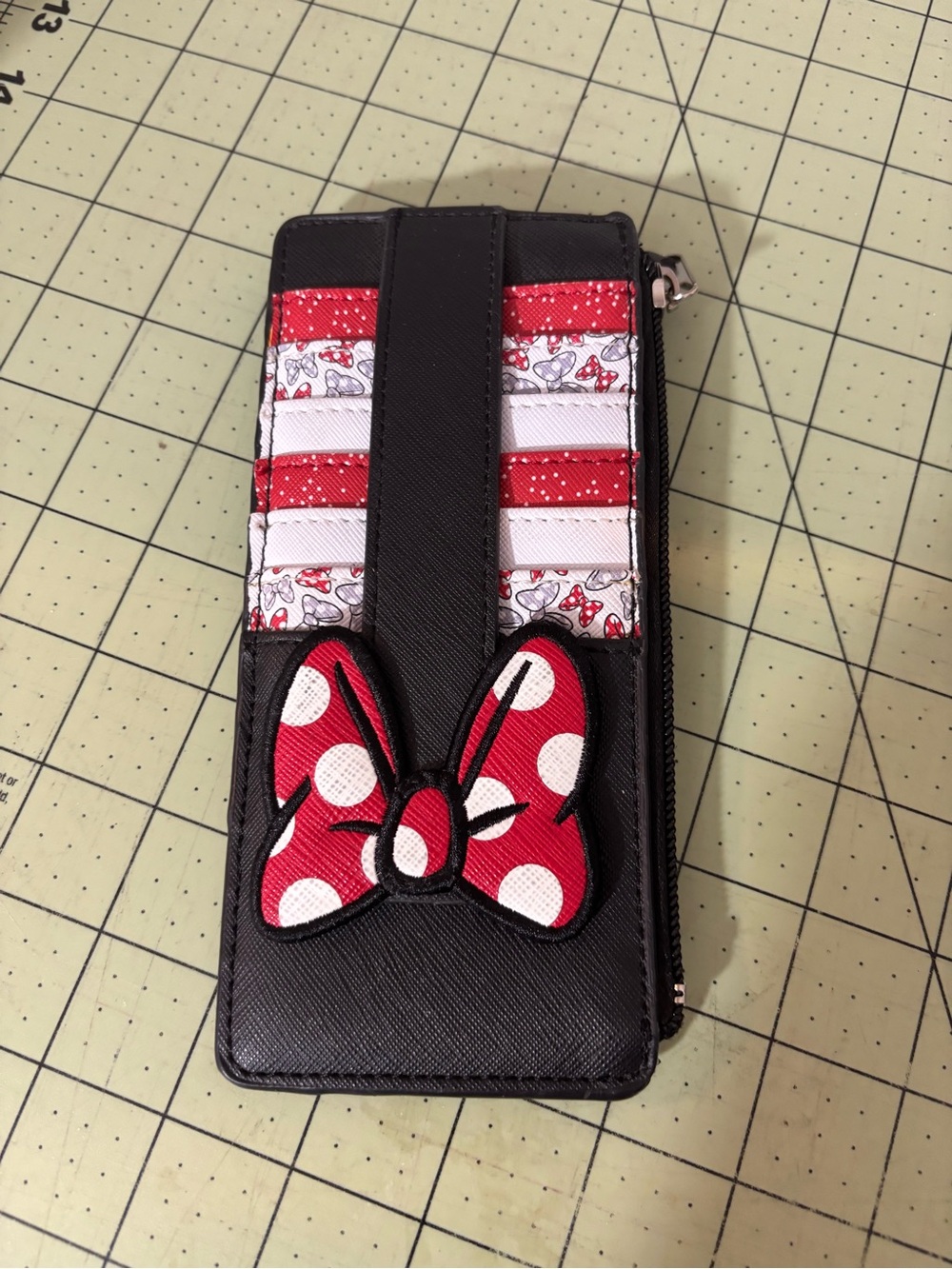 Disney Black Wallet Phone Case with Red & White Polka Dot Bow Accent